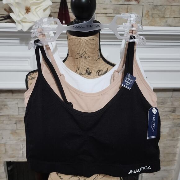 NAUTICA‎ 3pk super soft active athletic workout lounge bras plus size 3X New! - Picture 1 of 11